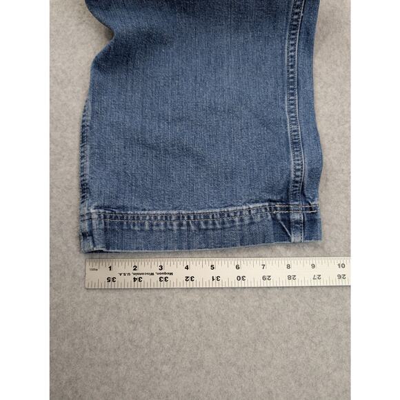 Eddie Bauer Mens Carpenter Pants Blue Jeans 40 x 34 Tall 100% Cotton Baggy Work - Picture 4 of 13